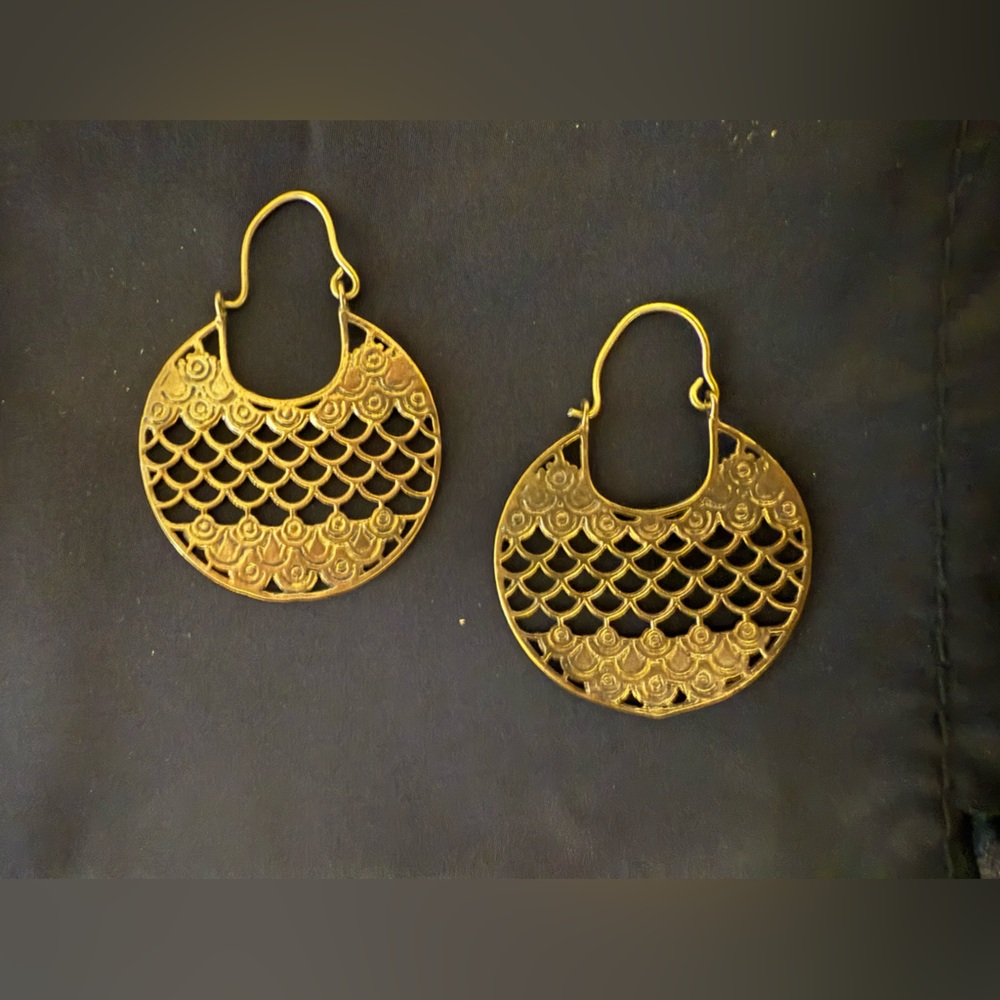Maya Boho Brass Earrings